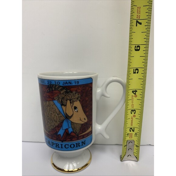 Vintage Royal Crown Capricorn Horoscope Coffee Mug By Elena 8”Tall - Picture 7 of 8